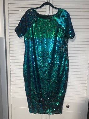 Simply Be Plus Size Women’s Flip Sequin Sheath Dress